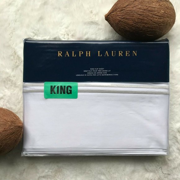 RL HOME 624TC DOVER Collection KING FLAT SHEET - Picture 6 of 7